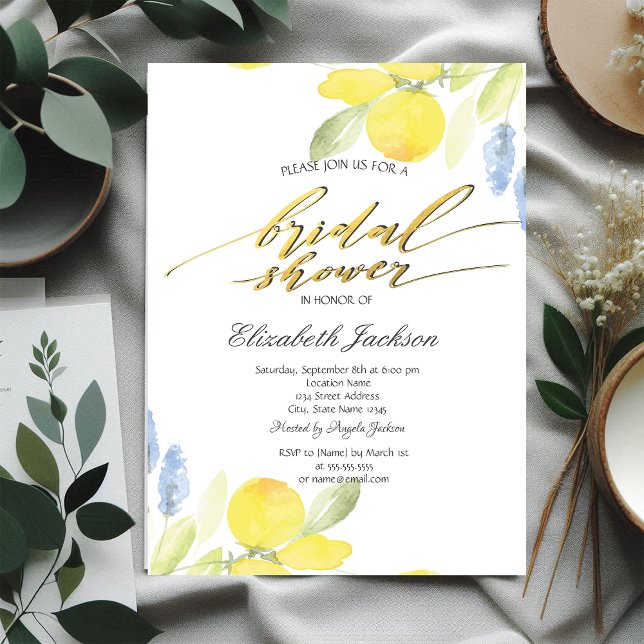 Invitación Watercolor Lemons Bridal Shower (Subido por el creador)