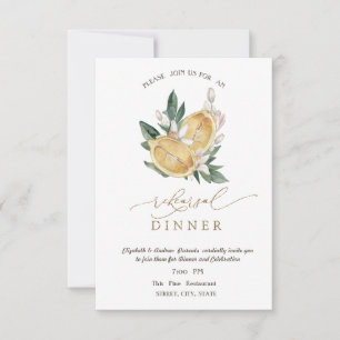 Invitación Watercolor Lemons Ensayo Botánico Cena