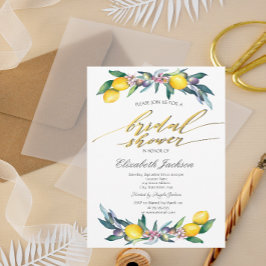 Invitación Watercolor Lemons Olives Bridal Shower