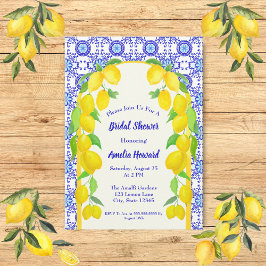 Invitación Watercolor Lemons Positano Amalfi Ducha Bridal
