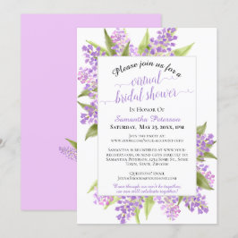 Invitación Watercolor Lilacs Floral Virtual Bridal Shower