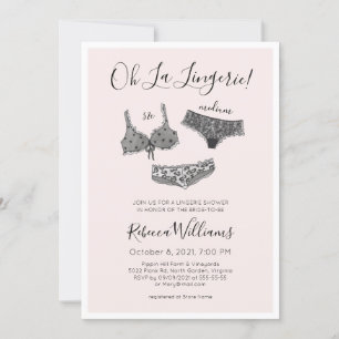 Invitación Watercolor Lingerie Shower Bridal Shower