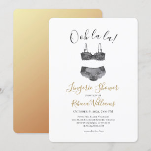 Invitación Watercolor Lingerie Shower Bridal Shower