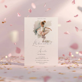 Invitación Watercolor Little Ballerina Cumpleaños