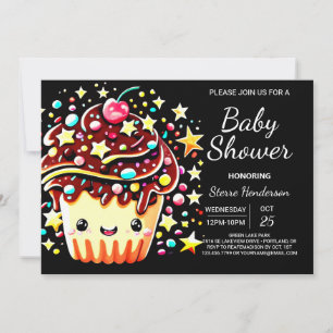 Invitación Watercolor Little Cocinar Muffin Boy Baby Shower