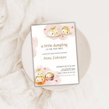 Watercolor Little Dumpling Mushroom Baby Shower