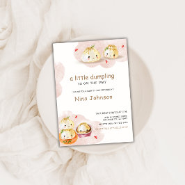Invitación Watercolor Little Dumpling Mushroom Baby Shower