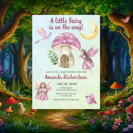 Invitación Watercolor Little Fairy Whimsical Baby Shower