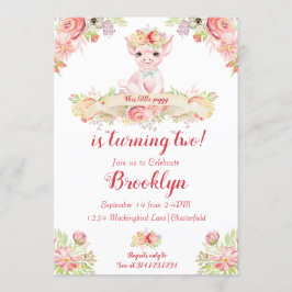 Invitación Watercolor Little Piglet Birday Party