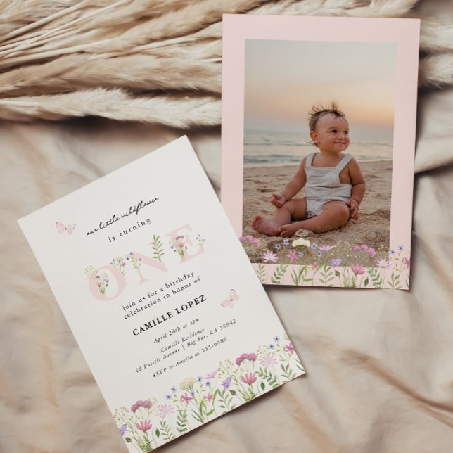 Invitación Watercolor Little Wildflower Invitat de cumpleaños (Subido por el creador)