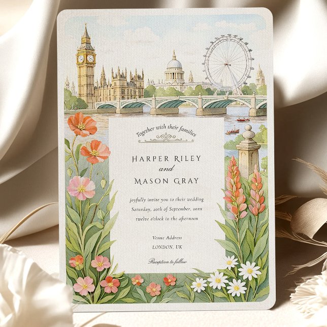 Invitación Watercolor London Big Ben Boda (Subido por el creador)