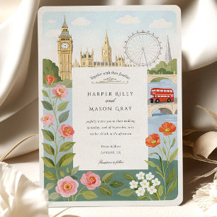 Invitación Watercolor London Big Ben Boda