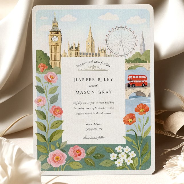 Invitación Watercolor London Big Ben Boda (Subido por el creador)
