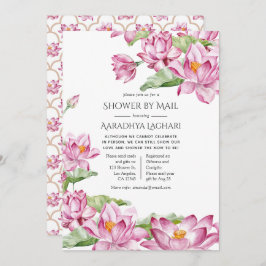Invitación Watercolor Lotus Flor Indian Shower por correo