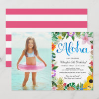 Watercolor Luau Tropical | Fiesta de cumpleaños de
