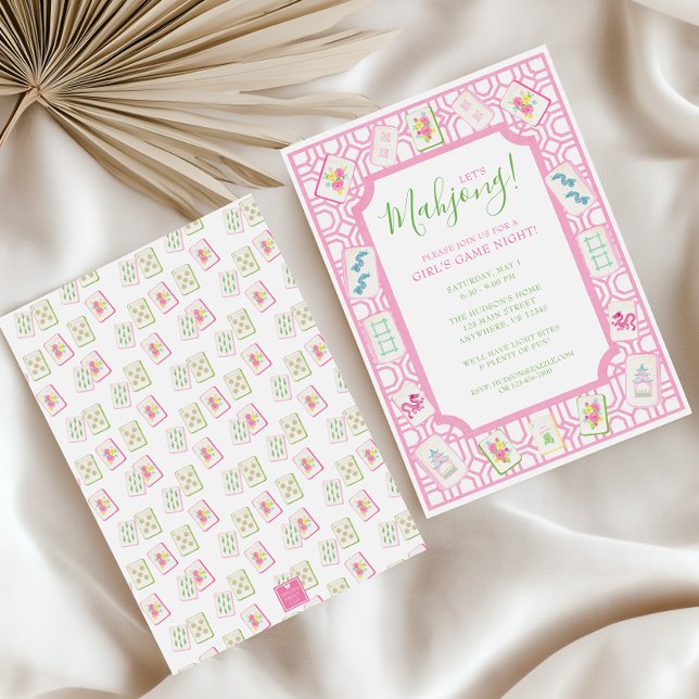 Invitación Watercolor Mahjong Tiles Party (Subido por el creador)