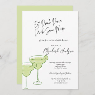 Invitación Watercolor Martini Bridal Shower