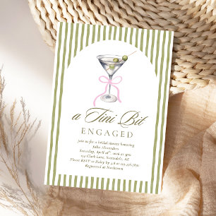 Invitación Watercolor Martini Tini bit Engered Bridal Shower