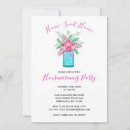 Invitación Watercolor Mason Jar Bouquet | Calentamiento de vi