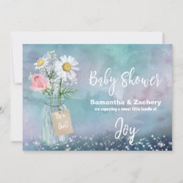 Invitación *~* Watercolor Mason Jar Floral Rustic Baby Shower