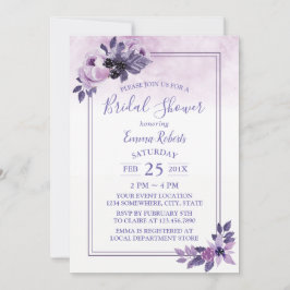 Invitación Watercolor Mauve Floral Spring Bridal Shower