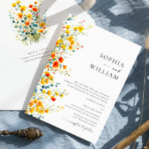 Watercolor Meadow Boda de flores silvestres bohemi