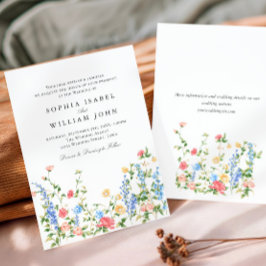 Invitación Watercolor Meadow Boda de flores silvestres bohemi