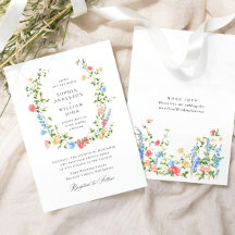 Watercolor Meadow Boda de flores silvestres bohemi