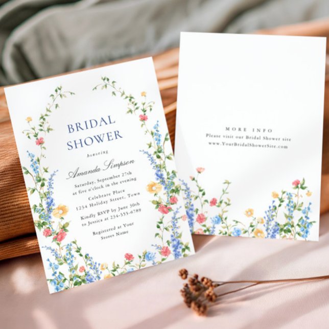 Invitación Watercolor Meadow Flor silvestre Boho Bridal Showe (Subido por el creador)