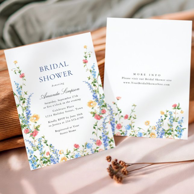 Invitación Watercolor Meadow Flor silvestre Boho Bridal Showe (Subido por el creador)