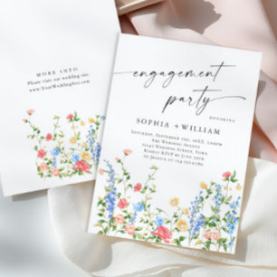 Invitación Watercolor Meadow Wildflower Boho Engagement Party