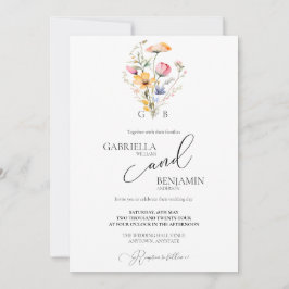 Invitación Watercolor Meadow Wildflower Simple Boda