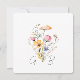 Invitación Watercolor Meadow Wildflower Simple Boda