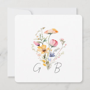 Invitación Watercolor Meadow Wildflower Simple Boda