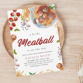Invitación Watercolor Meatball Italiano Baby Shower