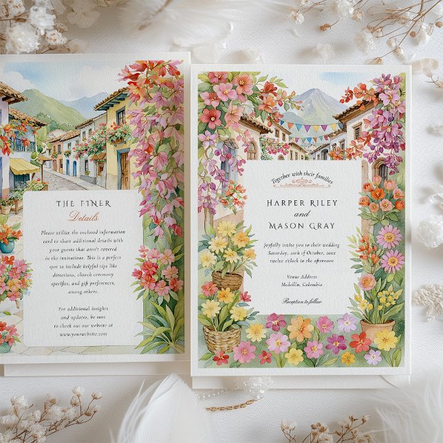 Invitación Watercolor Medellín Colombia Boda (Subido por el creador)