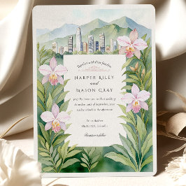 Invitación Watercolor Medellín Colombia Orchids Boda