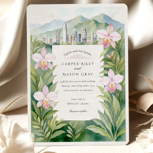 Invitación Watercolor Medellín Colombia Orchids Boda