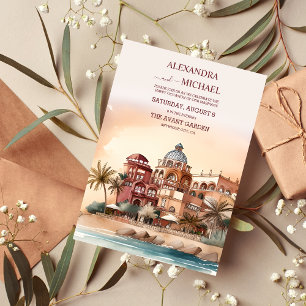 Invitación Watercolor México Cancun Destination Wedding