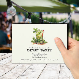 Invitación Watercolor Mint Julep Derby