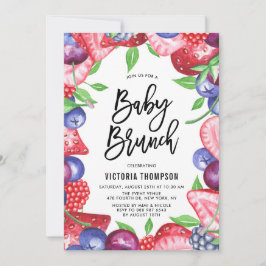 Invitación Watercolor Mix Berries Summer Baby Shower Brunch