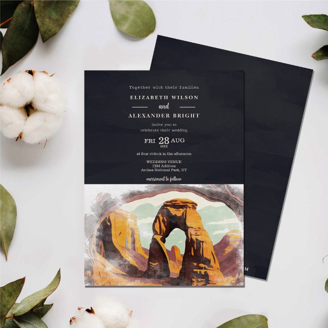 Invitación Watercolor Moab Arches Park Utah Boda (Subido por el creador)