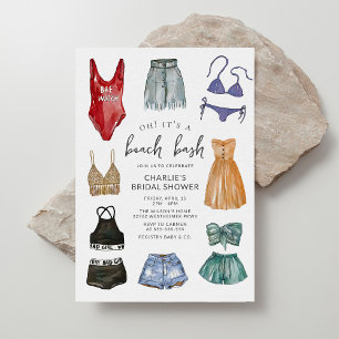 Invitación Watercolor Moda Beach Bash Bridal Shower