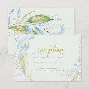Invitación Watercolor Moderno Boho Leafy Branches Recepción