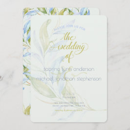 Invitación Watercolor Moderno Boho Leafy Brands Boda