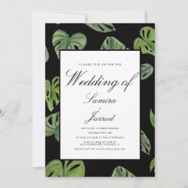 Invitación Watercolor Monstera y Adansonii Hojas Botánicas