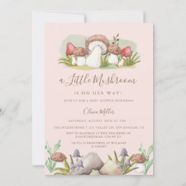 Invitación Watercolor Mushroom Baby Shower