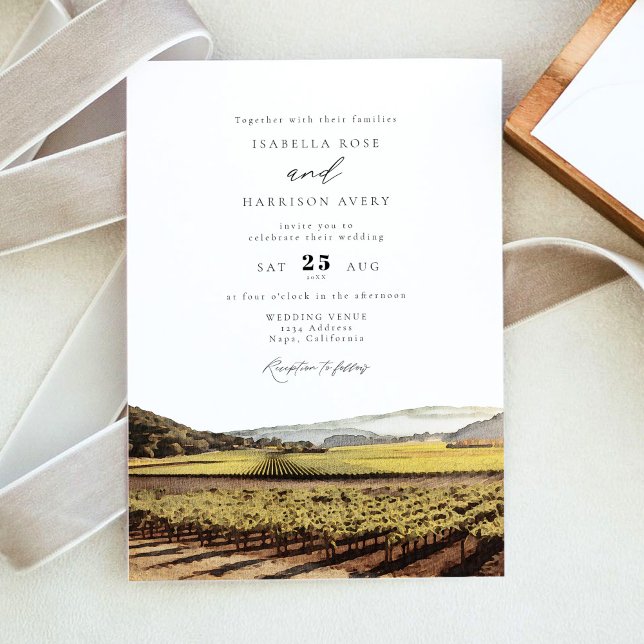 Invitación Watercolor Napa Valley Sonoma Boda de California (Subido por el creador)