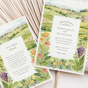 Invitación Watercolor Napa Valley Vineyard Boda