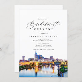 Invitación Watercolor Nashville Bachelorette Itinerary y